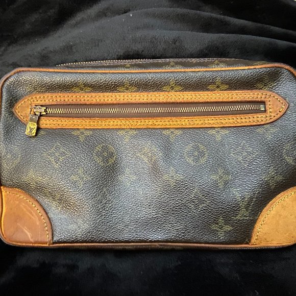 💯% LOUIS VUITTON Monogram Brown vintage Clutch bag - Picture 4 of 16